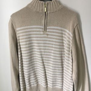 Beige and White Pull Over